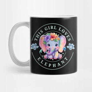 this girl loves elephant cute baby colorful elephant Mug